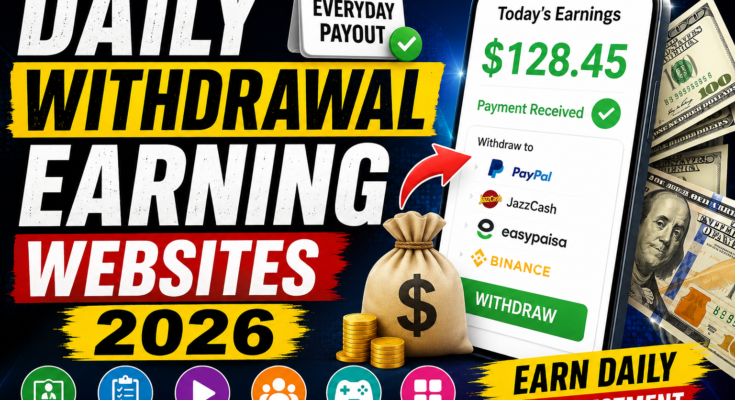 Daily Withdrawal Earning Websites 2026