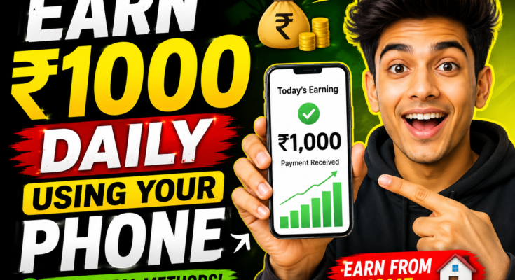 Earn ₹1000 Daily Using Your Phone (2026 Guide)